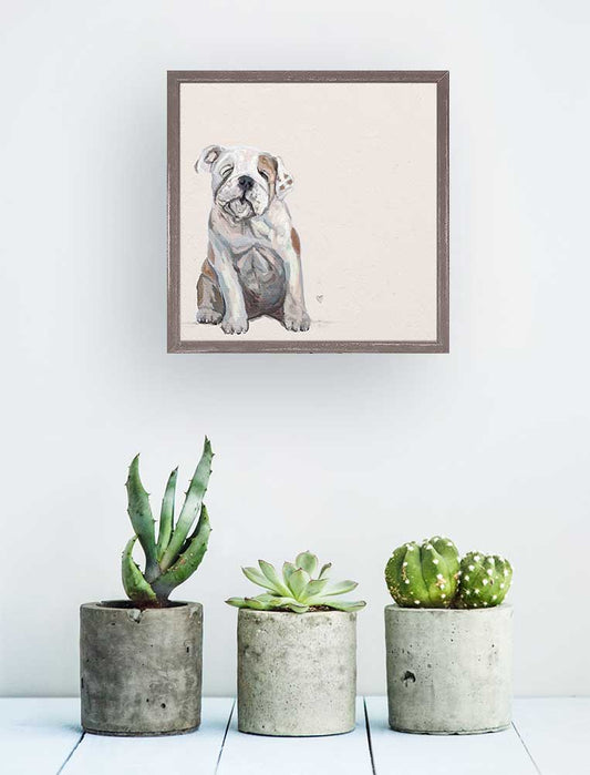 Best Friend - Baby Bulldog Mini Framed Canvas - GreenBox Art