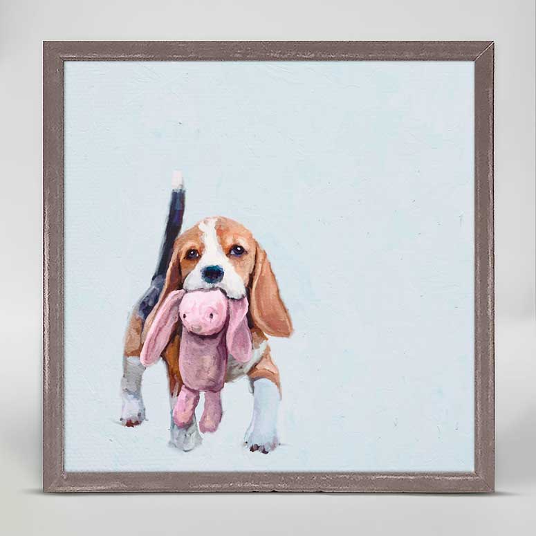 Best Friend - Beagle And Bunny Mini Framed Canvas - GreenBox Art