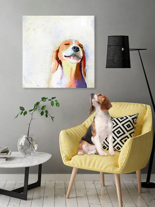 Best Friend - Beagle Grin Canvas Wall Art - GreenBox Art