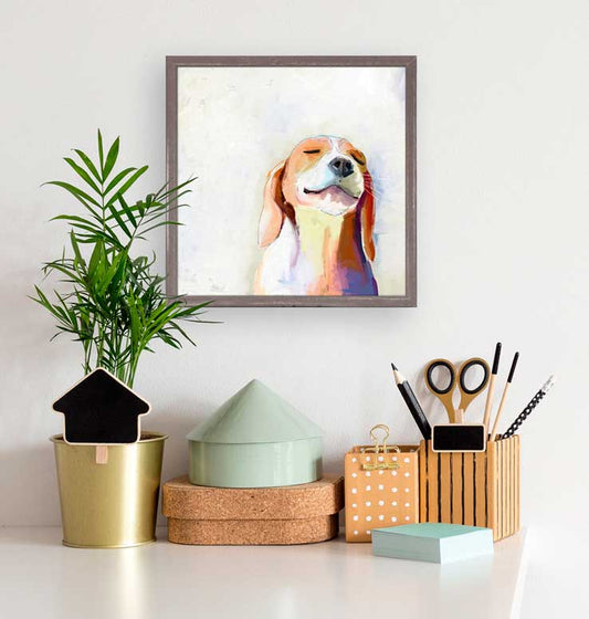 Best Friend - Beagle Grin Mini Framed Canvas - GreenBox Art