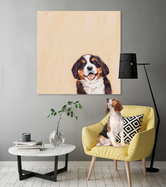 Best Friend - Bernese Pup Canvas Wall Art - GreenBox Art