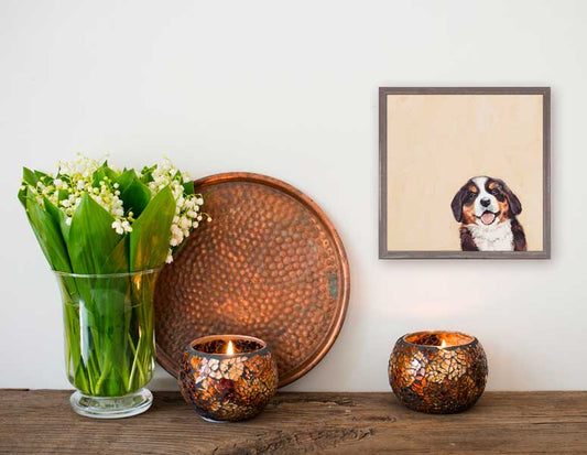 Best Friend - Bernese Pup Mini Framed Canvas - GreenBox Art