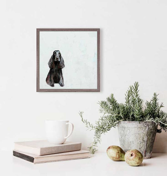 Best Friend - Black Cocker Spaniel Mini Framed Canvas - GreenBox Art