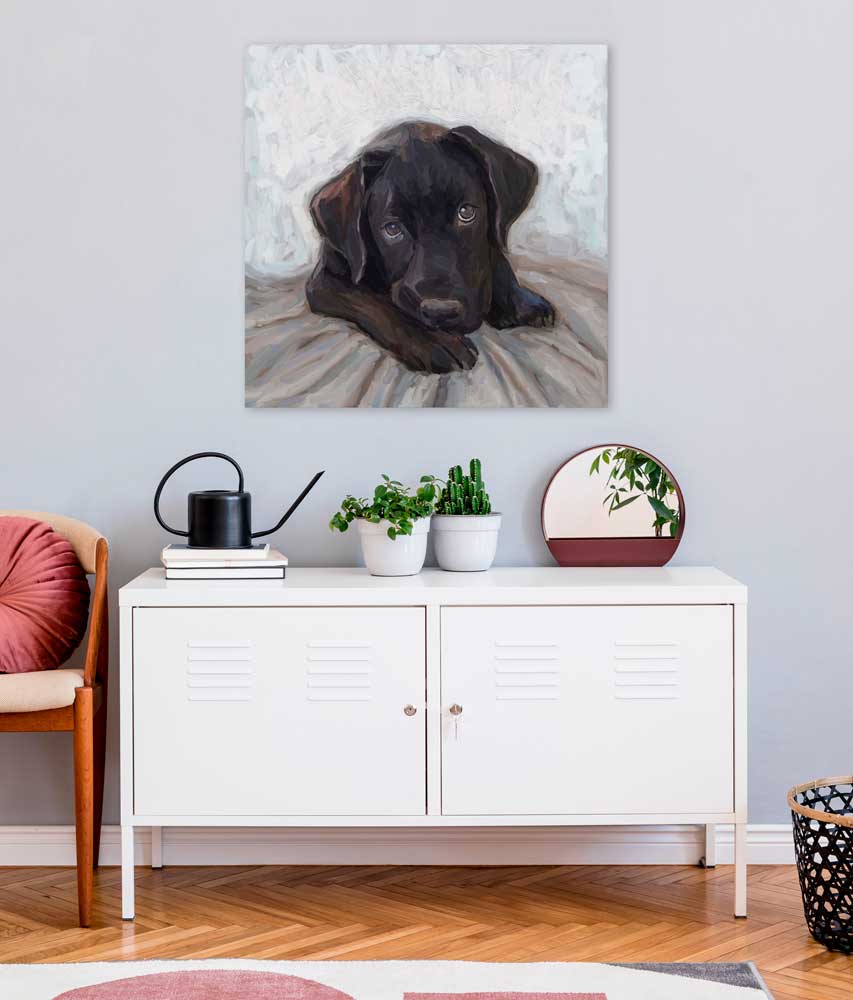 Best Friend - Black Lab Moment Canvas Wall Art - GreenBox Art