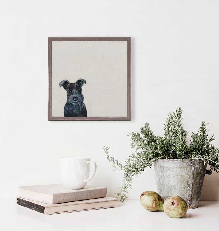 Best Friend - Black Schnauzer Mini Framed Canvas - GreenBox Art
