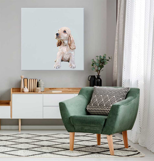 Best Friend - Blonde Cocker Spaniel Pup Canvas Wall Art - GreenBox Art