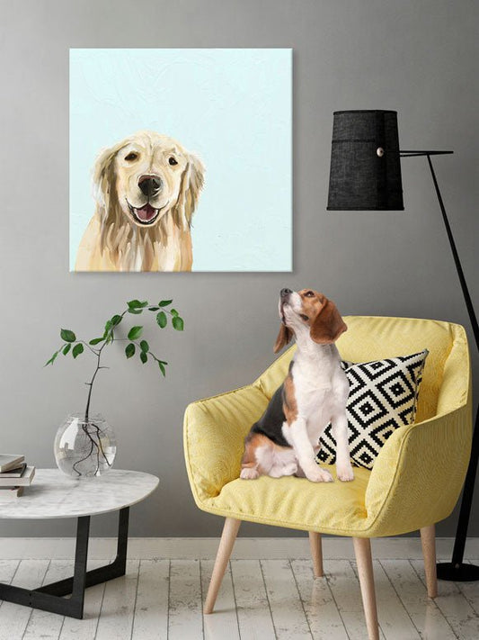 Best Friend - Blonde Retriever Canvas Wall Art - GreenBox Art