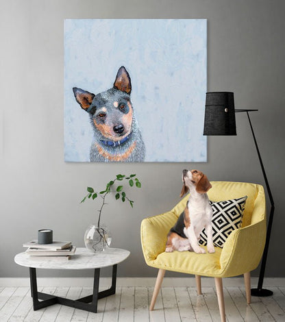 Best Friend - Blue Heeler Canvas Wall Art - GreenBox Art