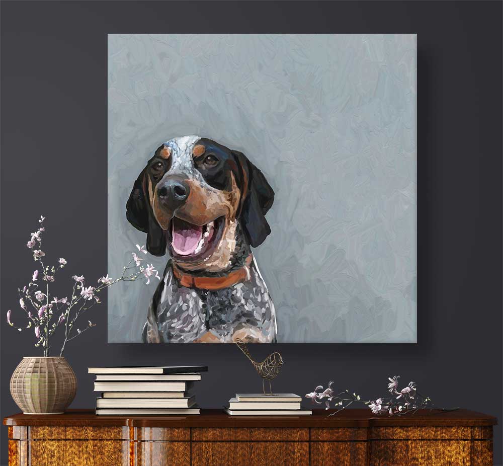 Best Friend - Bluetick Coonhound Canvas Wall Art - GreenBox Art