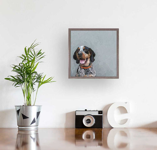 Best Friend - Bluetick Coonhound Mini Framed Canvas - GreenBox Art