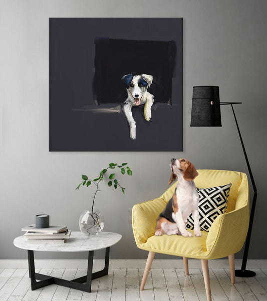 Best Friend - Border Collie Puppy Canvas Wall Art - GreenBox Art