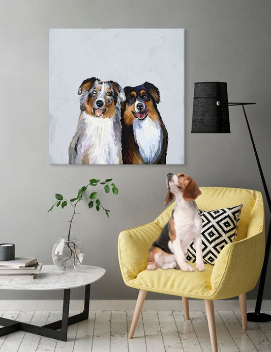 Best Friend - Border Collies Canvas Wall Art - GreenBox Art