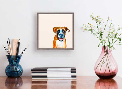 Best Friend - Boxer Mini Framed Canvas - GreenBox Art