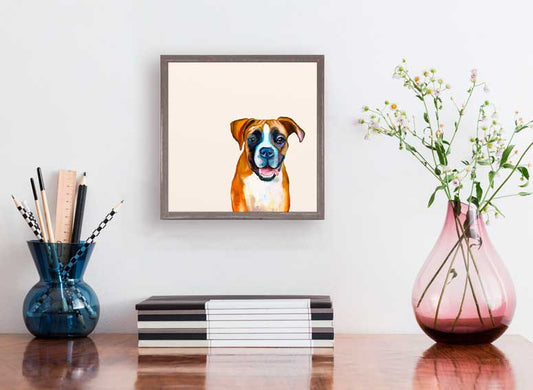 Best Friend - Boxer Mini Framed Canvas - GreenBox Art