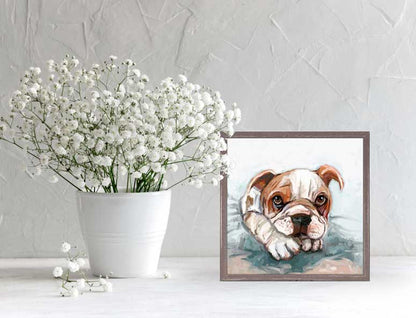 Best Friend - Boxer Puppy Mini Framed Canvas - GreenBox Art