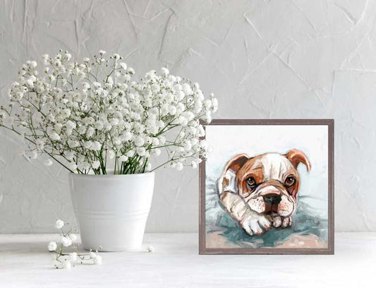 Best Friend - Boxer Puppy Mini Framed Canvas - GreenBox Art