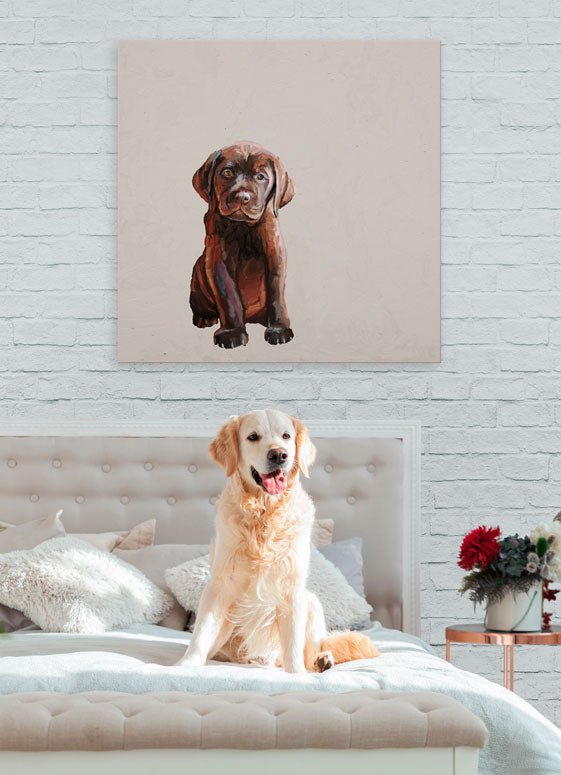 Best Friend - Brown Lab Pup Canvas Wall Art - GreenBox Art