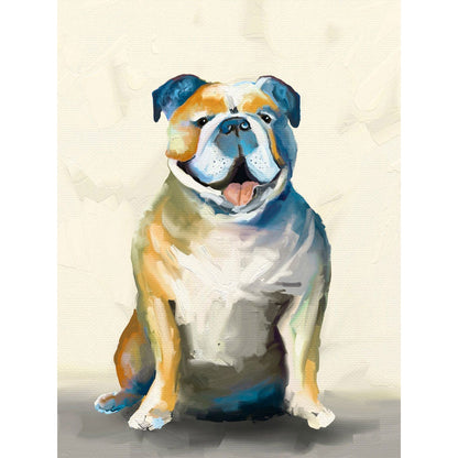 Best Friend - Bulldog On Cream Canvas Wall Art - GreenBox Art