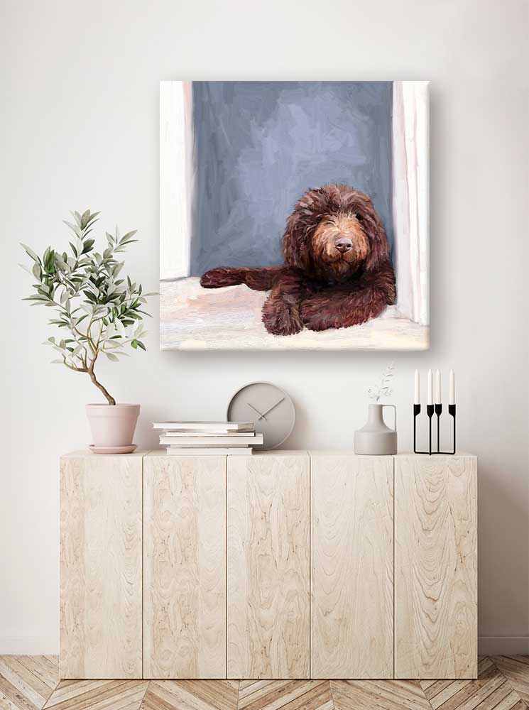 Best Friend - Chocolate Doodle Canvas Wall Art - GreenBox Art