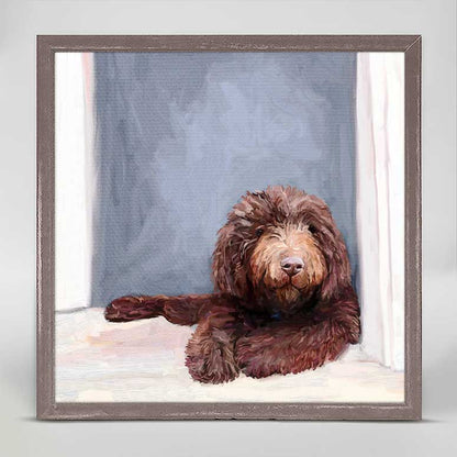 Best Friend - Chocolate Doodle Mini Framed Canvas - GreenBox Art