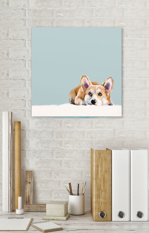 Best Friend - Contemplative Corgi Canvas Wall Art - GreenBox Art