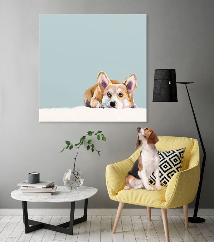 Best Friend - Contemplative Corgi Canvas Wall Art - GreenBox Art