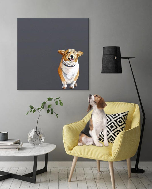 Best Friend - Corgi Canvas Wall Art - GreenBox Art