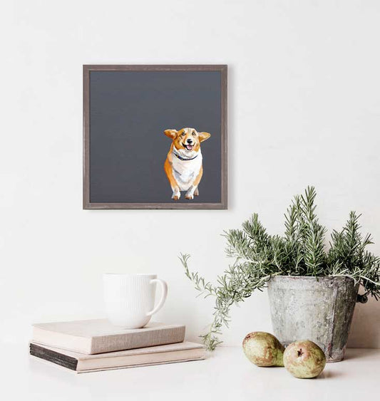 Best Friend - Corgi Mini Framed Canvas - GreenBox Art