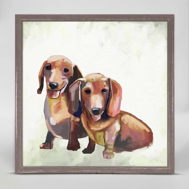 Best Friend - Dachshund Duo Mini Framed Canvas - GreenBox Art