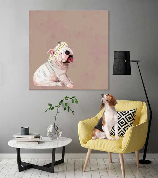 Best Friend - Daisy Pup Canvas Wall Art - GreenBox Art