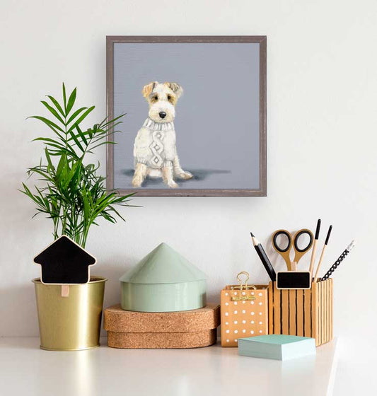 Best Friend - Dog In Sweater Mini Framed Canvas - GreenBox Art