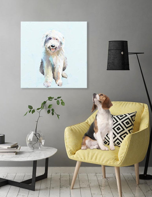 Best Friend - English Sheep Dog Canvas Wall Art - GreenBox Art