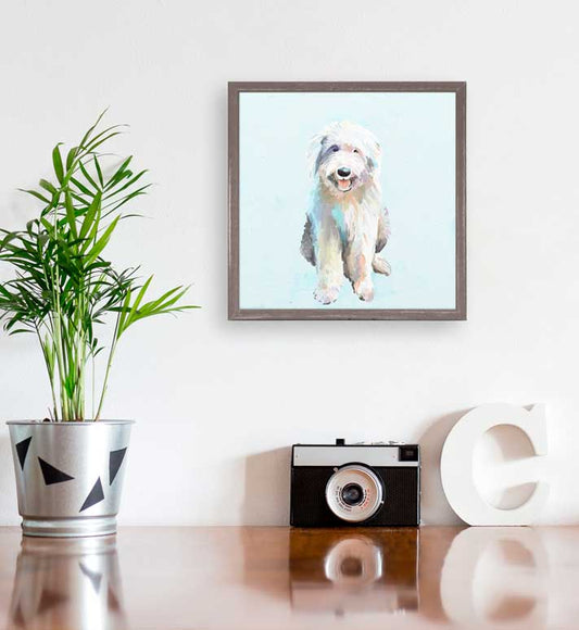 Best Friend - English Sheep Dog Mini Framed Canvas - GreenBox Art
