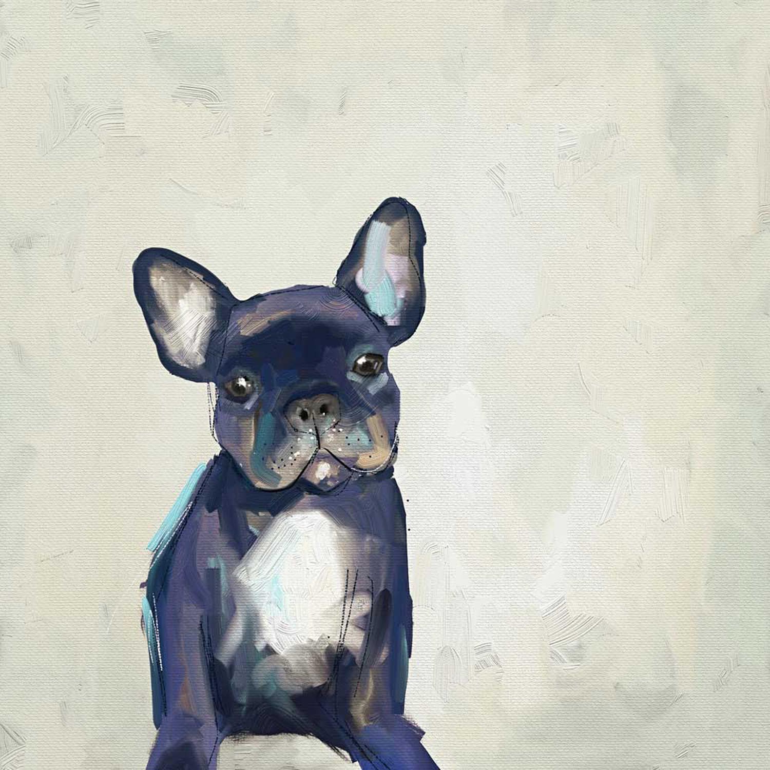 Best Friend - Frenchie Pup Canvas Wall Art - GreenBox Art