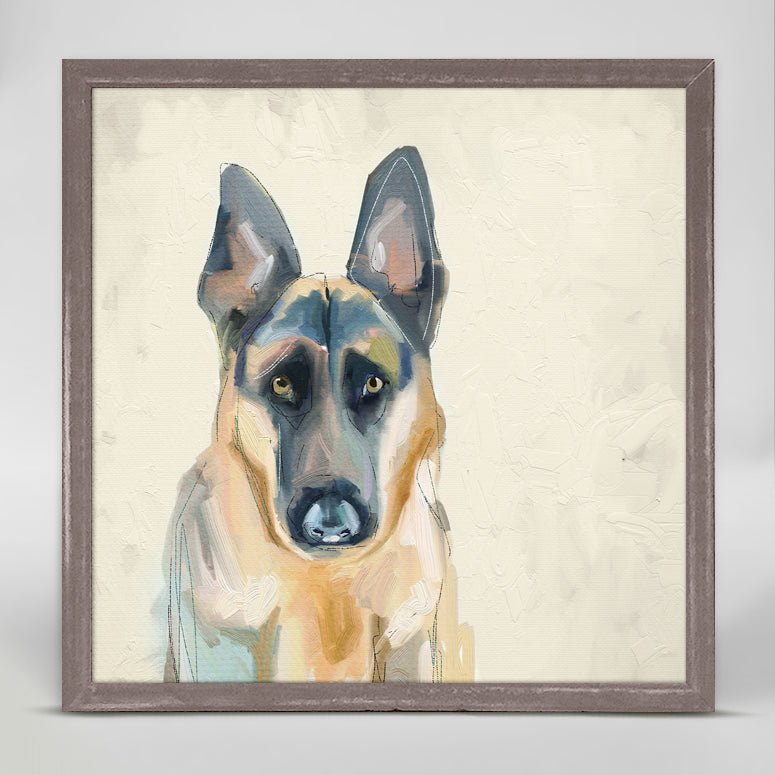 Best Friend - German Shepherd Mini Framed Canvas - GreenBox Art