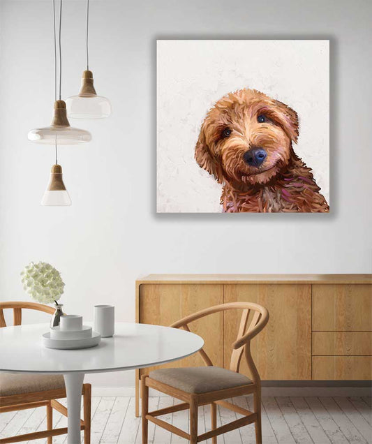 Best Friend - Golden Doodle Smile Canvas Wall Art - GreenBox Art