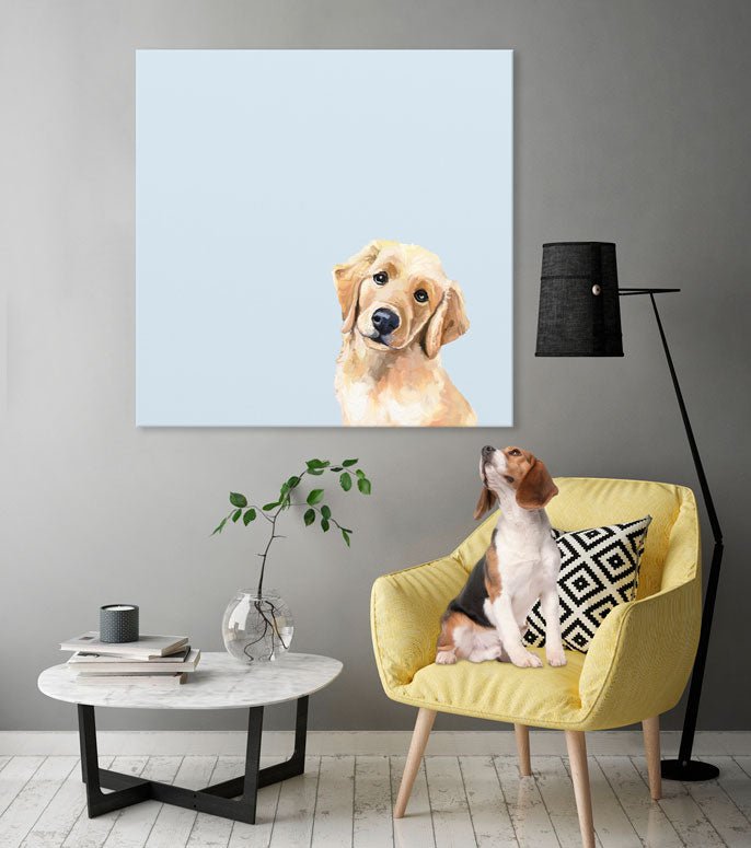 Best Friend - Golden Puppy Canvas Wall Art - GreenBox Art