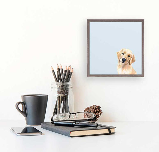 Best Friend - Golden Puppy Mini Framed Canvas - GreenBox Art