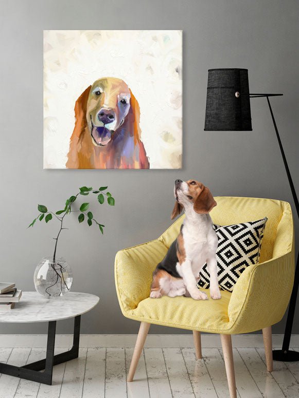 Best Friend - Golden Retriever Canvas Wall Art - GreenBox Art