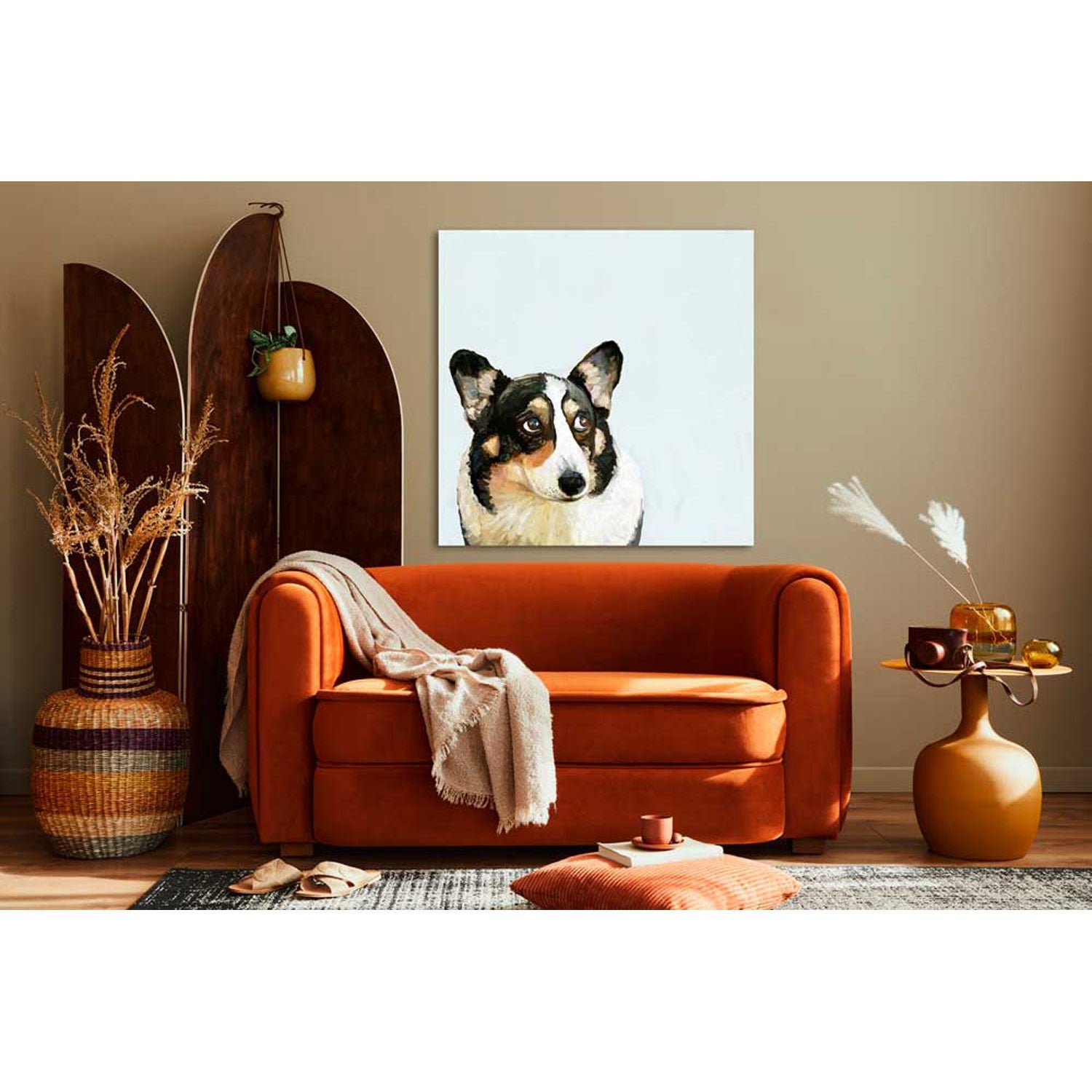 Best Friend - Good Boy Tri Corgi Canvas Wall Art - GreenBox Art