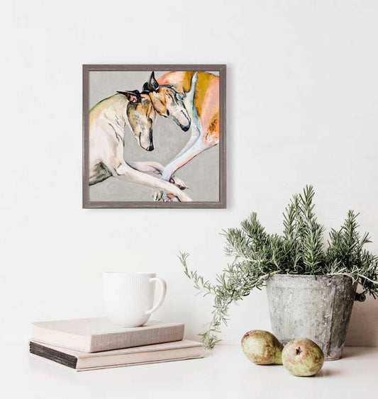 Best Friend - Greyhounds Mini Framed Canvas - GreenBox Art