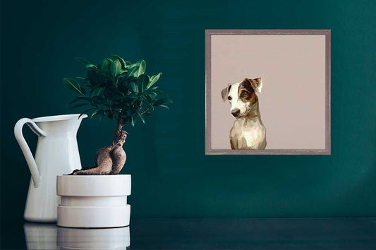 Best Friend - Jack Russell Gaze Mini Framed Canvas - GreenBox Art