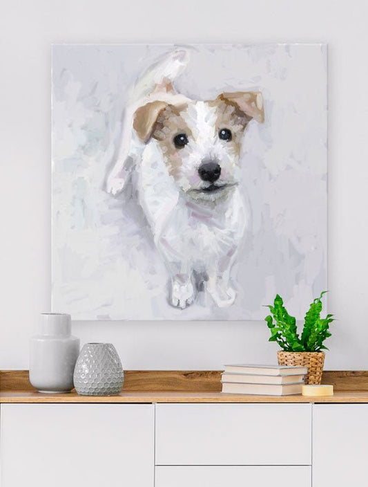 Best Friend - Jack Russell Pup Canvas Wall Art - GreenBox Art