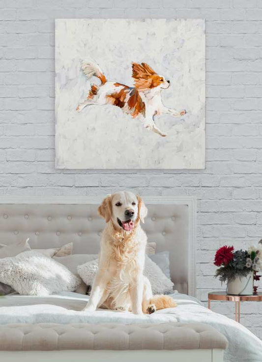 Best Friend - Jump For Joy Cavalier Canvas Wall Art - GreenBox Art