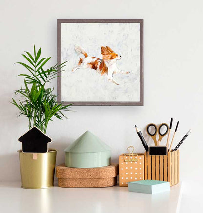 Best Friend - Jump For Joy Cavalier Mini Framed Canvas - GreenBox Art