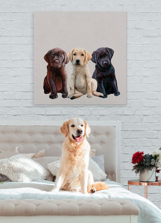 Best Friend - Lab Puppies Canvas Wall Art - GreenBox Art