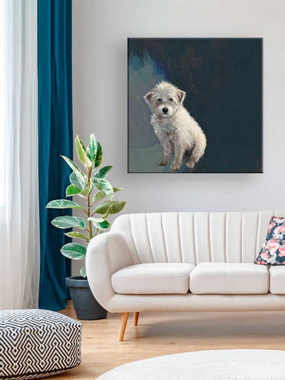 Best Friend - Little Scruffy Dog Canvas Wall Art - GreenBox Art