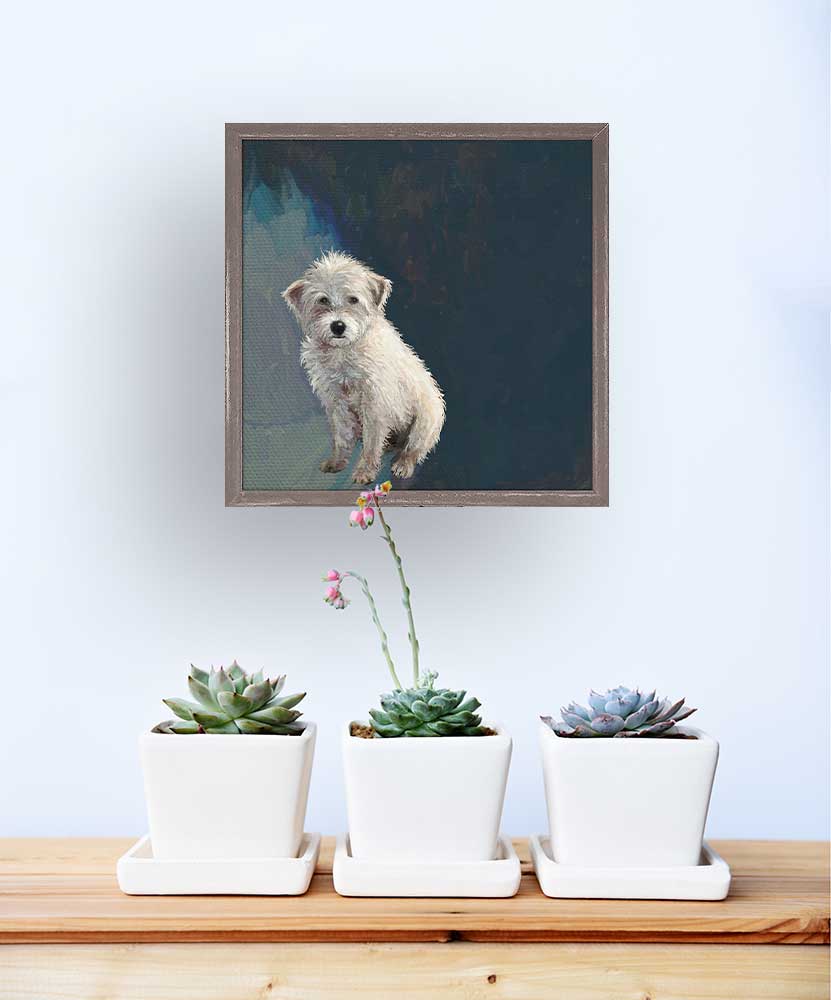 Best Friend - Little Scruffy Dog Mini Framed Canvas - GreenBox Art