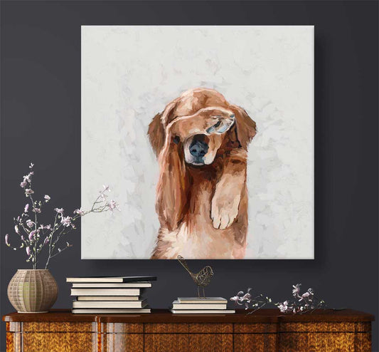 Best Friend - Long Day Retriever Canvas Wall Art - GreenBox Art