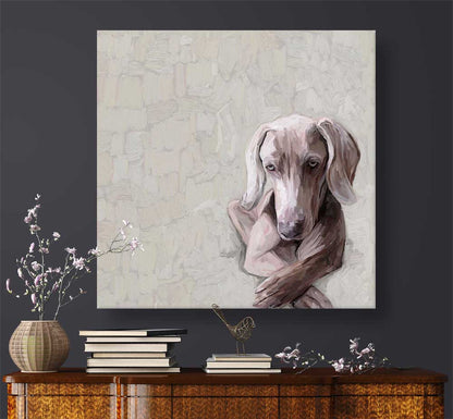 Best Friend - Long Day Weimaraner Canvas Wall Art - GreenBox Art